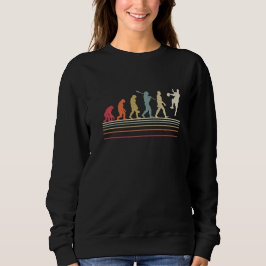 Retro Handball Evolution Funny Design For Handball Sweatshirt (Vorderseite)