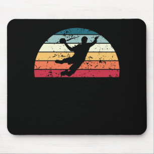 Retro Handball Sonnenuntergang Vintage Sport Sonne Mousepad