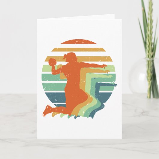 Retro Handball Sports - Handball Player Torwart Karte (Vorderseite)