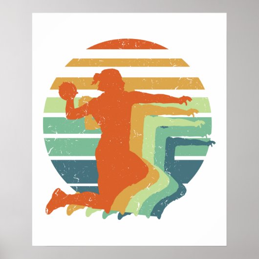 Retro Handball Sports - Handball Player Torwart Poster (Vorne)