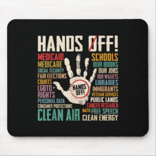 Retro-Hände weg Protest Sozialversicherung und Med Mousepad