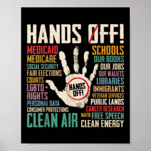 Retro-Hände weg Protest Sozialversicherung und Med Poster