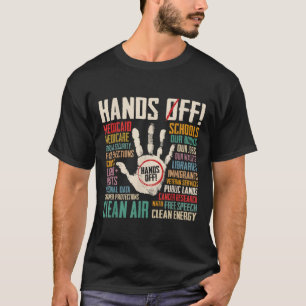Retro-Hände weg Protest Sozialversicherung und Med T-Shirt