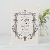 Retro-handgefertigte Viktorianische Barockverzieru Einladung (Stehend Vorderseite)