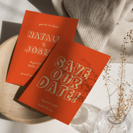 Retro handgeschriebene farbenfrohe fette, helle Ho Save The Date