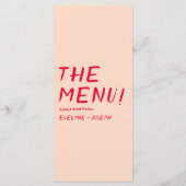 Retro handgeschriebene farbenfrohe helle Hochzeit Menükarte (Rückseite)