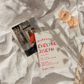 Retro handgeschriebene farbenfrohe moderne, einzig einladung