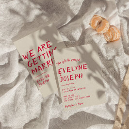 Retro handgeschriebene farbenfrohe moderne Funky W Einladung