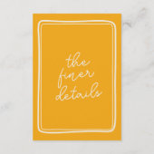 Retro handgeschriebene farbenfrohe moderne Hochzei Begleitkarte (Rückseite)