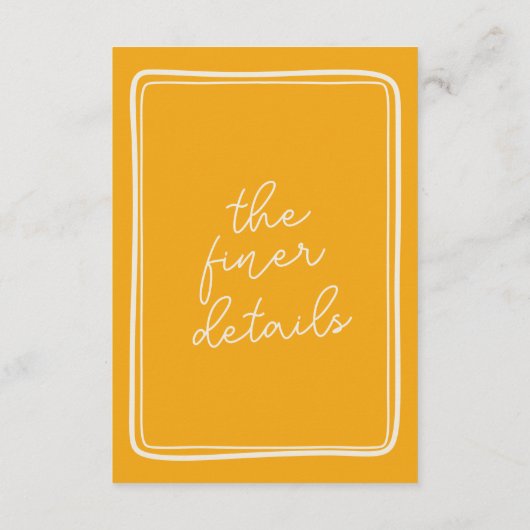 Retro handgeschriebene farbenfrohe moderne Hochzei Begleitkarte (Rückseite)