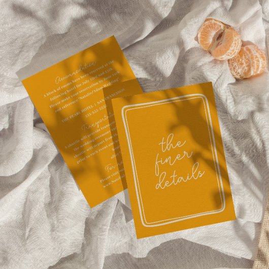 Retro handgeschriebene farbenfrohe moderne Hochzei Begleitkarte