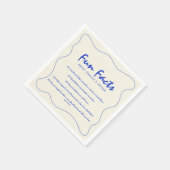 Retro Handgeschriebene Fun Fakten Blue Wedding Serviette (Ecke)