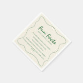 Retro handgeschriebene Fun Fakten Grüne Hochzeit Serviette (Ecke)