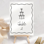 Retro-handgeschriebene Hochzeitsstiftung-Tischnumm Einladung