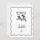 Retro-handgeschriebene Hochzeitsstiftung-Tischnumm Einladung (Vorderseite)