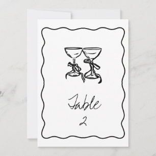 Retro-handgeschriebene Hochzeitsstiftung-Tischnumm Einladung