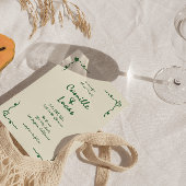 Retro Handgeschriebene Whimsical Green Wedding Einladung