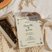 Retro Handgeschriebene Whimsical Green Wedding Einladung