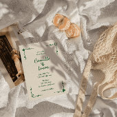Retro Handgeschriebene Whimsical Green Wedding Einladung