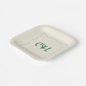 Retro Handgeschriebene Whimsical Green Wedding Pappteller (Gewinkelt)