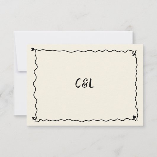 Retro handgeschriebene Whimsical Hand geschriebene RSVP Karte (Rückseite)