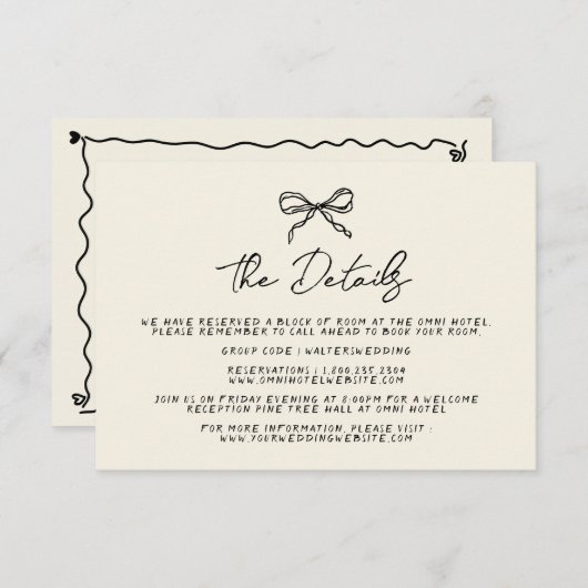 Retro handgeschriebene Whimsical Hand geschriebene RSVP Karte (Vorne/Hinten)