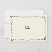 Retro handgeschriebene Whimsical Hand geschriebene RSVP Karte (Rückseite)