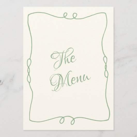 Retro handgeschriebene Whimsical Moderne einzigart Menükarte (Rückseite)