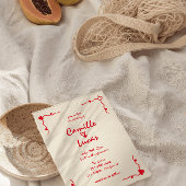 Retro Handgeschriebene Whimsical Red Wedding Einladung