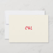 Retro Handgeschriebene Whimsical Red Wedding RSVP Karte (Rückseite)