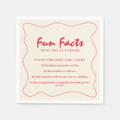 Retro Handgeschriebene Whimsical Red Wedding Serviette (Vorderseite)