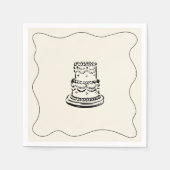 Retro Handgeschriebene Whimsical Wedding Serviette (Vorderseite)