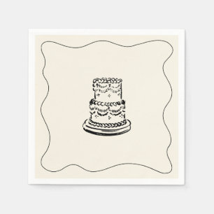 Retro Handgeschriebene Whimsical Wedding Serviette