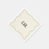 Retro Handgeschriebene Whimsical Wedding Serviette (Ecke)