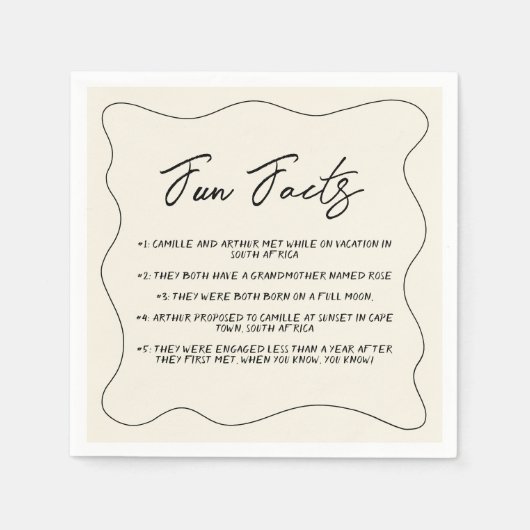 Retro Handgeschriebene Whimsical Wedding Serviette (Vorderseite)