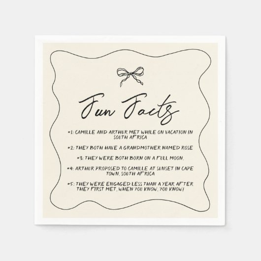 Retro Handgeschriebene Whimsical Wedding Serviette (Vorderseite)