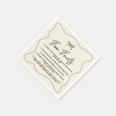 Retro Handgeschriebene Whimsical Wedding Serviette (Ecke)