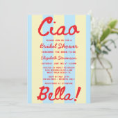 Retro Handgeschriebenes italienisches Sunset-Braut Einladung (Stehend Vorderseite)