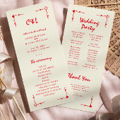 Retro Handgeschriebenes Programm "Whimsical Red Fl