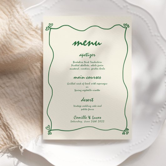 Retro Handgeschriebenes whimsical Green Wedding Me Einladung