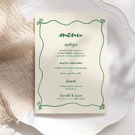 Retro Handgeschriebenes whimsical Green Wedding Me Einladung