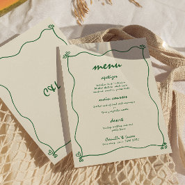 Retro Handgeschriebenes whimsical Green Wedding Me Einladung