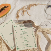 Retro Handgeschriebenes whimsical Green Wedding Me Einladung