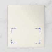 Retro Handgeschriebenes Whimsical Platzkarte (Außenseite Aufgefaltet)