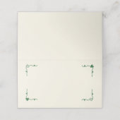 Retro Handgeschriebenes Whimsical Platzkarte (Außenseite Aufgefaltet)