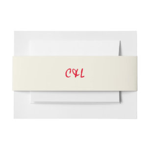 Retro Handgeschriebenes whimsical Red Einladungsbanderole