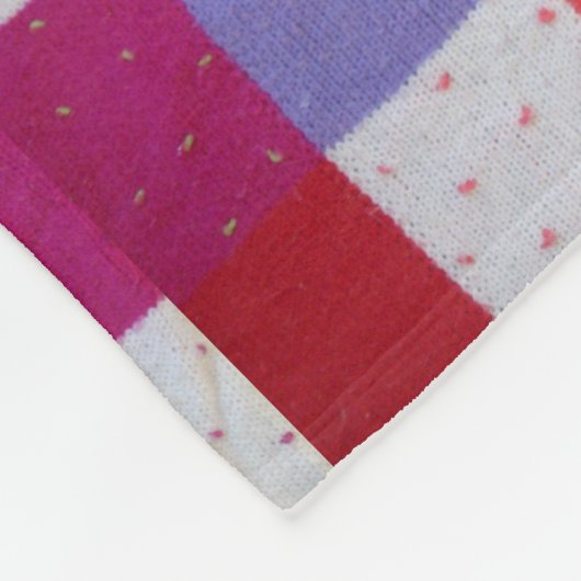Retro handgestrickte bunte Patchwork-Quadrate Fleecedecke (Ecke)