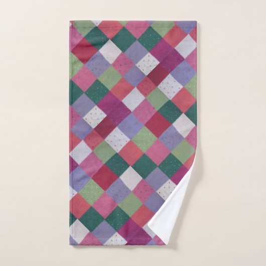 Retro handgestrickte bunte Patchwork-Quadrate Handtuch (Handtuch)