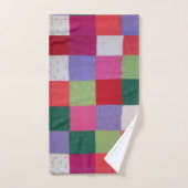 Retro handgestrickte bunte Patchwork-Quadrate Spaß Badhandtuch Set (Handtuch)