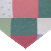 Retro handgestrickte bunte Patchwork-Quadrate Tischdecke (Schrägansicht)